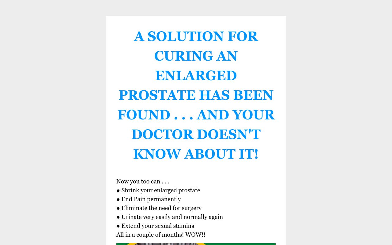 ENLARGED PROSTATE SOLUTION