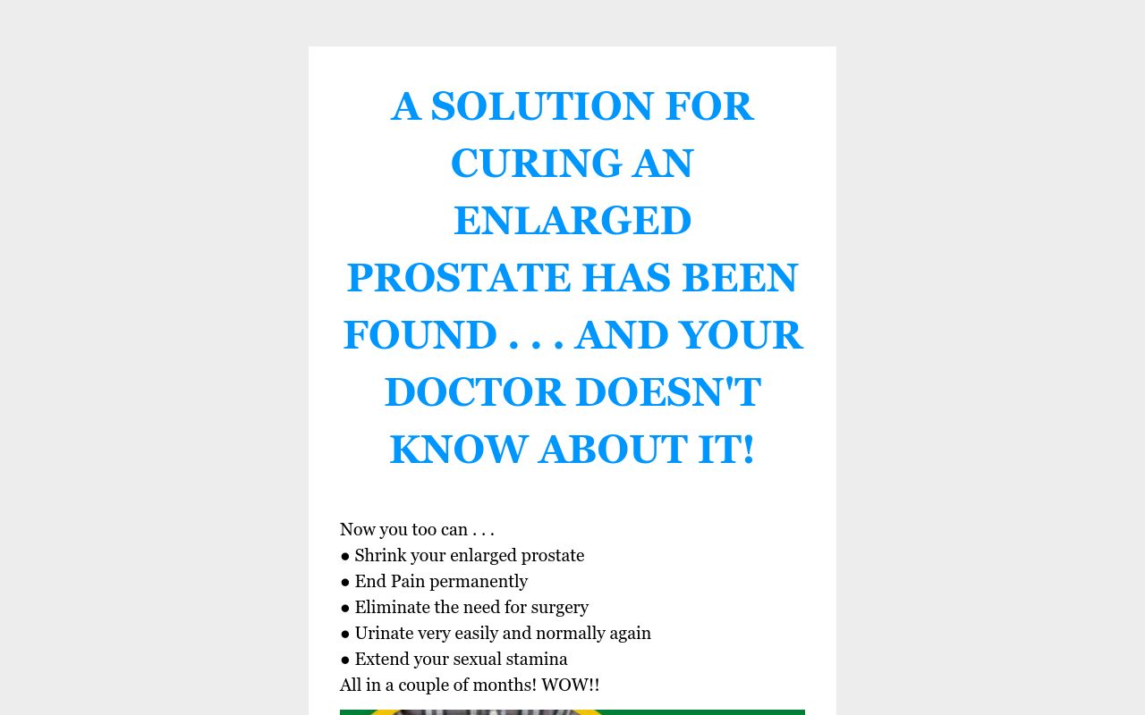 Prostate Solutions ENLARGED PROSTATE SOLUTION